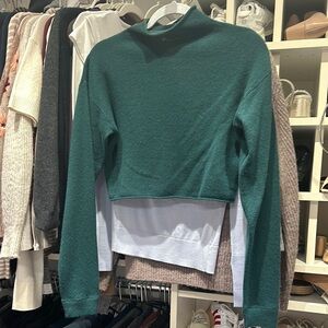 Green and White Women's Top